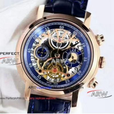 Perfect Replica Audemars Piguet Jules Audemars Tourbillon Chronograph  41MM Watches - Rose Gold Jules Audemars Collection